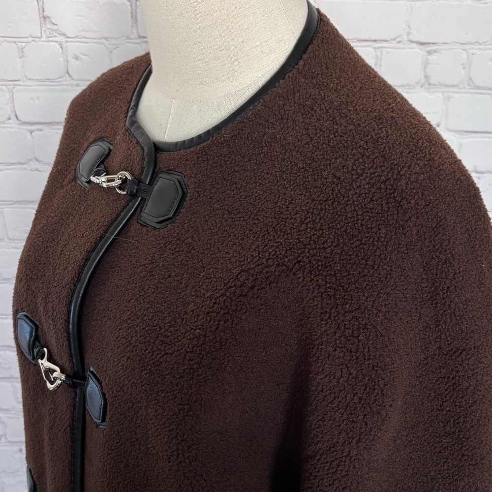 REBECCA MINKOFF Chocolate Brown Shearling Toggle Jacket--NWT--M - Picture 7 of 15